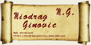 Miodrag Ginović vizit kartica